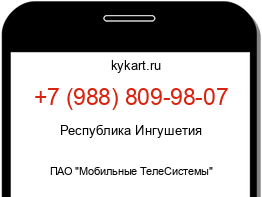 Информация о номере телефона +7 (988) 809-98-07: регион, оператор