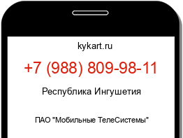 Информация о номере телефона +7 (988) 809-98-11: регион, оператор