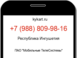 Информация о номере телефона +7 (988) 809-98-16: регион, оператор