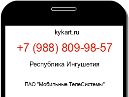 Информация о номере телефона +7 (988) 809-98-57: регион, оператор