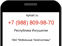 Информация о номере телефона +7 (988) 809-98-70: регион, оператор