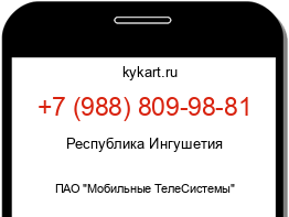 Информация о номере телефона +7 (988) 809-98-81: регион, оператор