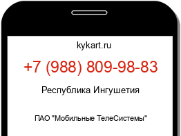 Информация о номере телефона +7 (988) 809-98-83: регион, оператор