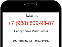 Информация о номере телефона +7 (988) 809-98-87: регион, оператор