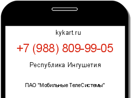 Информация о номере телефона +7 (988) 809-99-05: регион, оператор