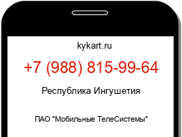 Информация о номере телефона +7 (988) 815-99-64: регион, оператор