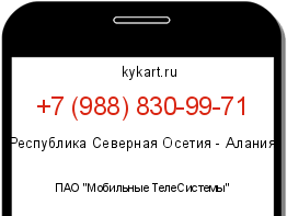 Информация о номере телефона +7 (988) 830-99-71: регион, оператор