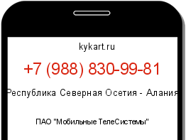 Информация о номере телефона +7 (988) 830-99-81: регион, оператор