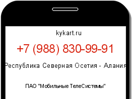 Информация о номере телефона +7 (988) 830-99-91: регион, оператор