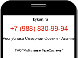 Информация о номере телефона +7 (988) 830-99-94: регион, оператор