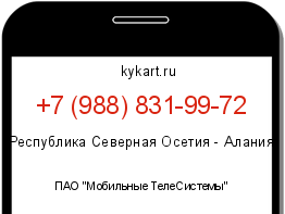 Информация о номере телефона +7 (988) 831-99-72: регион, оператор