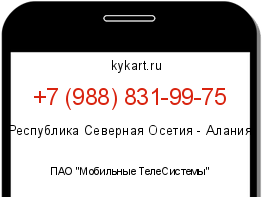 Информация о номере телефона +7 (988) 831-99-75: регион, оператор