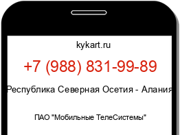Информация о номере телефона +7 (988) 831-99-89: регион, оператор