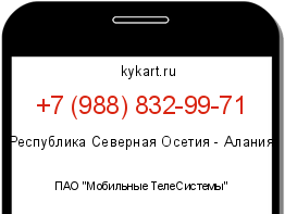 Информация о номере телефона +7 (988) 832-99-71: регион, оператор