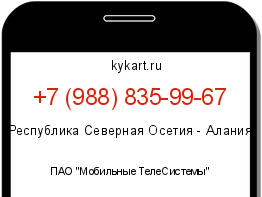 Информация о номере телефона +7 (988) 835-99-67: регион, оператор
