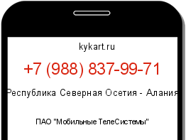 Информация о номере телефона +7 (988) 837-99-71: регион, оператор