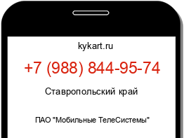 Информация о номере телефона +7 (988) 844-95-74: регион, оператор