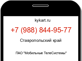 Информация о номере телефона +7 (988) 844-95-77: регион, оператор