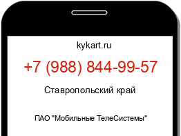 Информация о номере телефона +7 (988) 844-99-57: регион, оператор