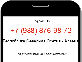 Информация о номере телефона +7 (988) 876-98-72: регион, оператор