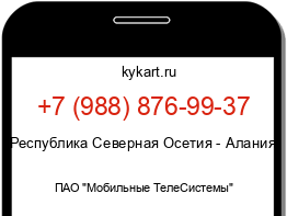 Информация о номере телефона +7 (988) 876-99-37: регион, оператор