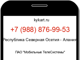 Информация о номере телефона +7 (988) 876-99-53: регион, оператор