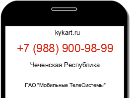 Информация о номере телефона +7 (988) 900-98-99: регион, оператор