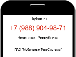 Информация о номере телефона +7 (988) 904-98-71: регион, оператор