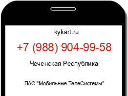 Информация о номере телефона +7 (988) 904-99-58: регион, оператор
