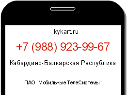 Информация о номере телефона +7 (988) 923-99-67: регион, оператор