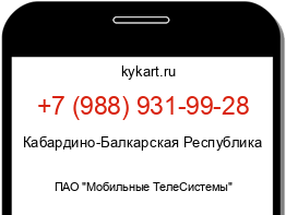 Информация о номере телефона +7 (988) 931-99-28: регион, оператор