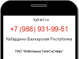 Информация о номере телефона +7 (988) 931-99-51: регион, оператор