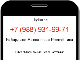 Информация о номере телефона +7 (988) 931-99-71: регион, оператор
