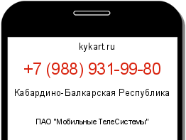 Информация о номере телефона +7 (988) 931-99-80: регион, оператор