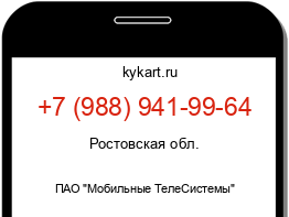 Информация о номере телефона +7 (988) 941-99-64: регион, оператор