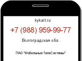 Информация о номере телефона +7 (988) 959-99-77: регион, оператор