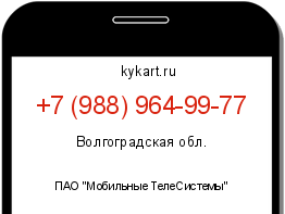 Информация о номере телефона +7 (988) 964-99-77: регион, оператор