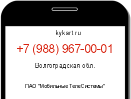 Информация о номере телефона +7 (988) 967-00-01: регион, оператор
