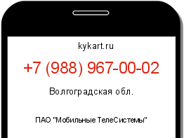 Информация о номере телефона +7 (988) 967-00-02: регион, оператор