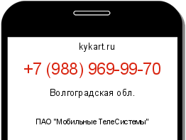 Информация о номере телефона +7 (988) 969-99-70: регион, оператор