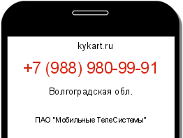 Информация о номере телефона +7 (988) 980-99-91: регион, оператор