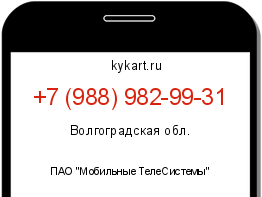 Информация о номере телефона +7 (988) 982-99-31: регион, оператор