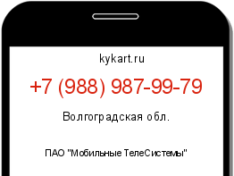Информация о номере телефона +7 (988) 987-99-79: регион, оператор