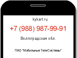 Информация о номере телефона +7 (988) 987-99-91: регион, оператор