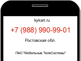 Информация о номере телефона +7 (988) 990-99-01: регион, оператор