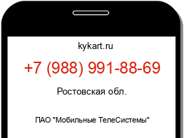 Информация о номере телефона +7 (988) 991-88-69: регион, оператор