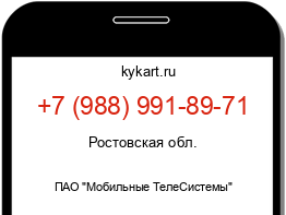 Информация о номере телефона +7 (988) 991-89-71: регион, оператор