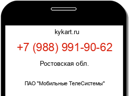 Информация о номере телефона +7 (988) 991-90-62: регион, оператор