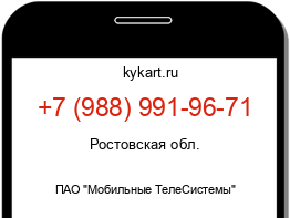 Информация о номере телефона +7 (988) 991-96-71: регион, оператор