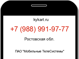 Информация о номере телефона +7 (988) 991-97-77: регион, оператор